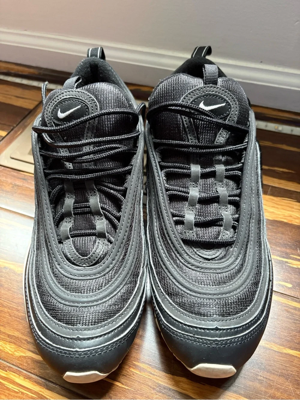 Nike Men’s Black and White Air Max 97 Sneakers - Picture 2 of 7